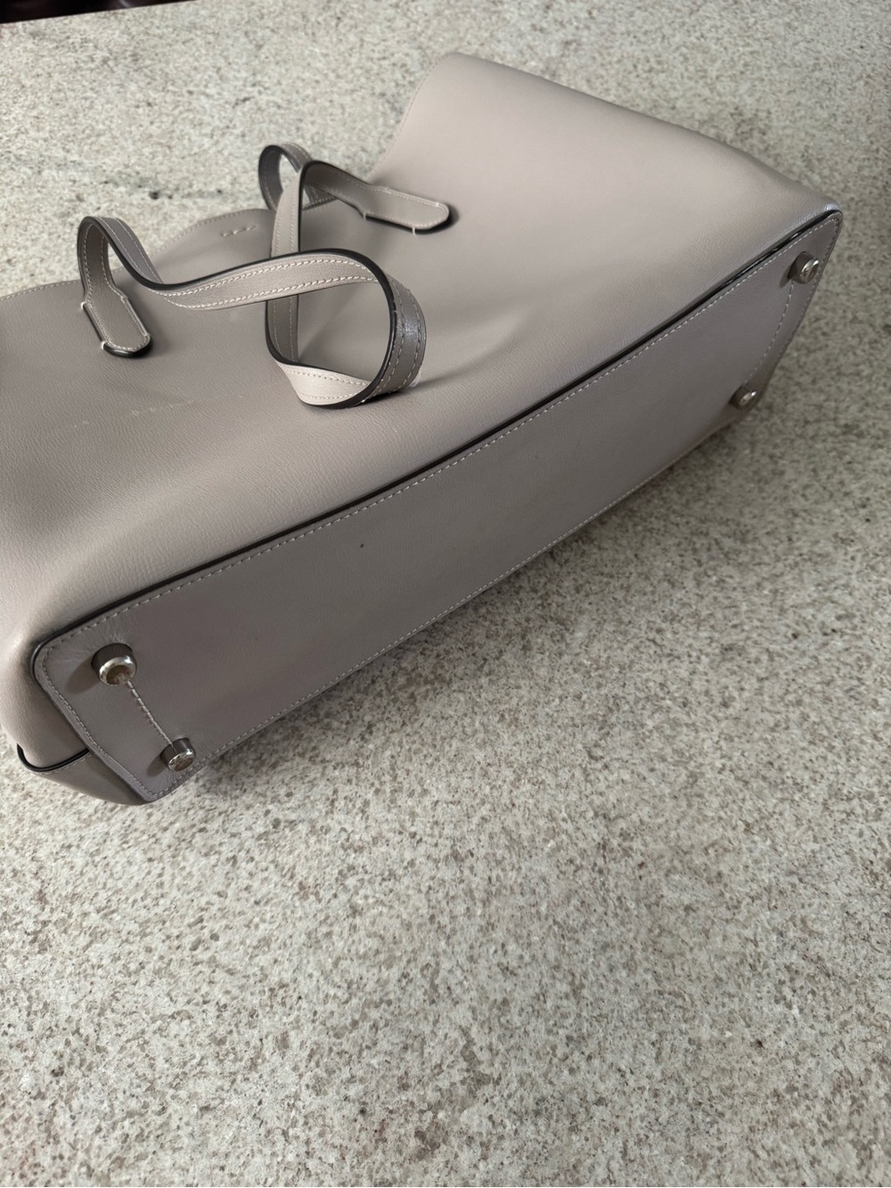 Coach Taupe Leather Double-Handle Tote - Picture 6 of 8